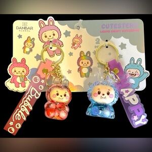 NWT•Cutester Liquid Shaky Keychains/Bag tag